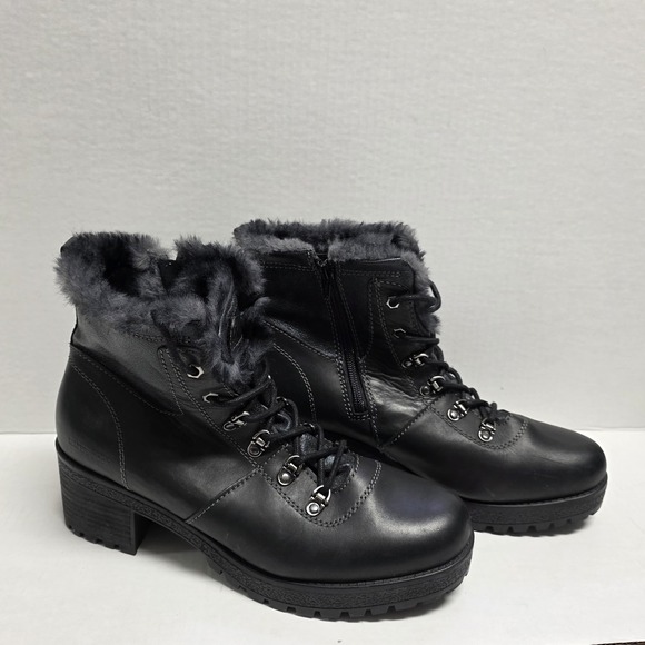 Cougar Dixon Black Leather Waterproof Round Toe Winter Ankle Boot Size 11 - Picture 11 of 16